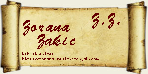 Zorana Zakić vizit kartica